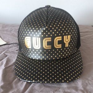 SOLD!!!Authentic Gucci leather baseball hat